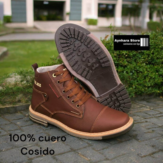 “Botas Vélez en Cuero para Caballero | Elegancia, Durabilidad - CALZADO AYNHARASTORE